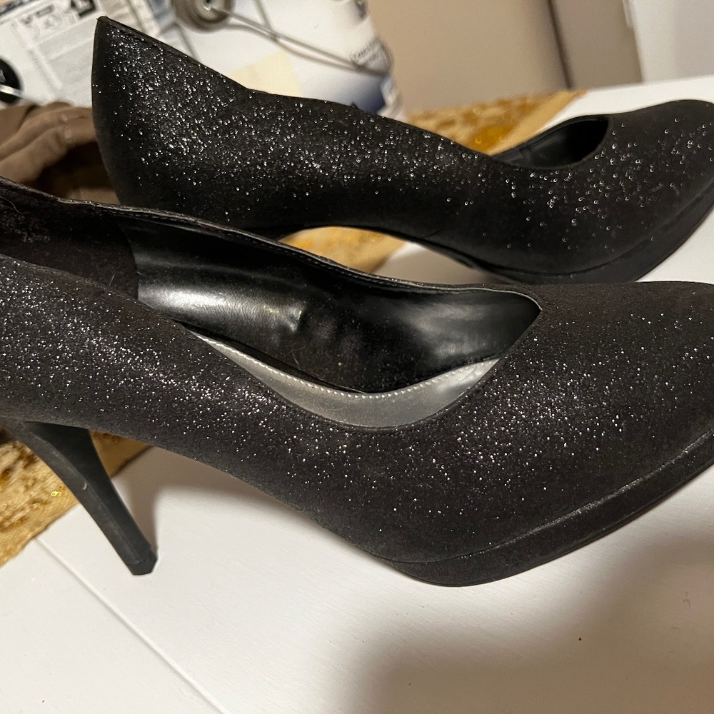 Sparkly black heels